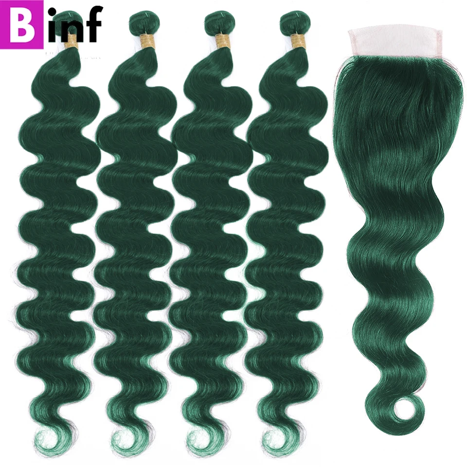 Dark Green Fashion Color Preplucked 4x4 13x4 Lace Closure With