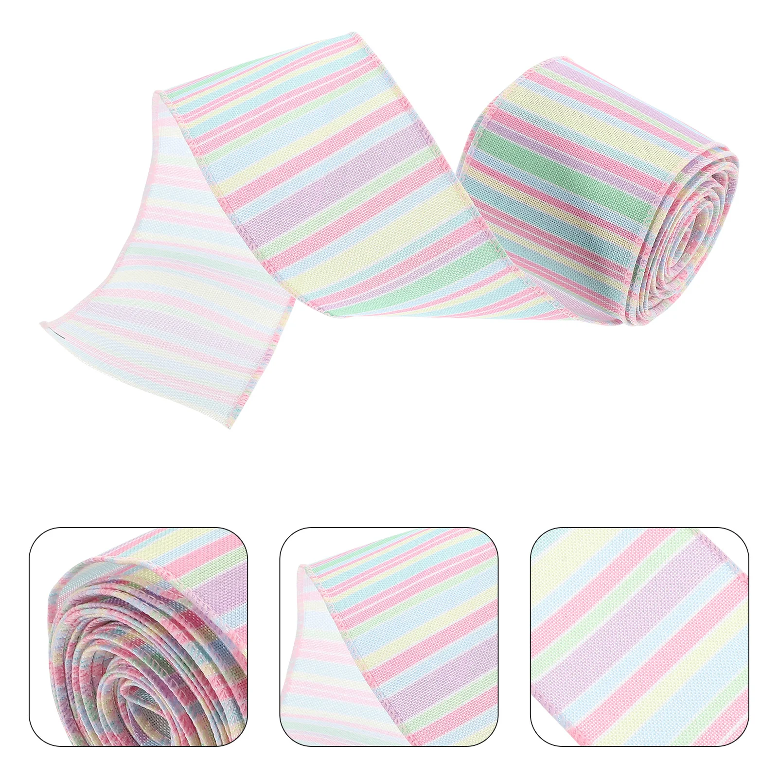 

Pastel Ribbon Present Ribbon Gift Package Ribbon Bowknot Making Ribbon Rainbow Easter Imitation Linen Wire Wrap Supplies