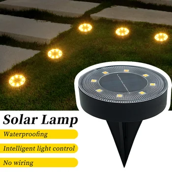 LED Outdoor Solar Power Ground Light IP68 impermeabile Lighting Control Path Deck Lights Yard vialetto Lawn Garden Decoration Lamp 1