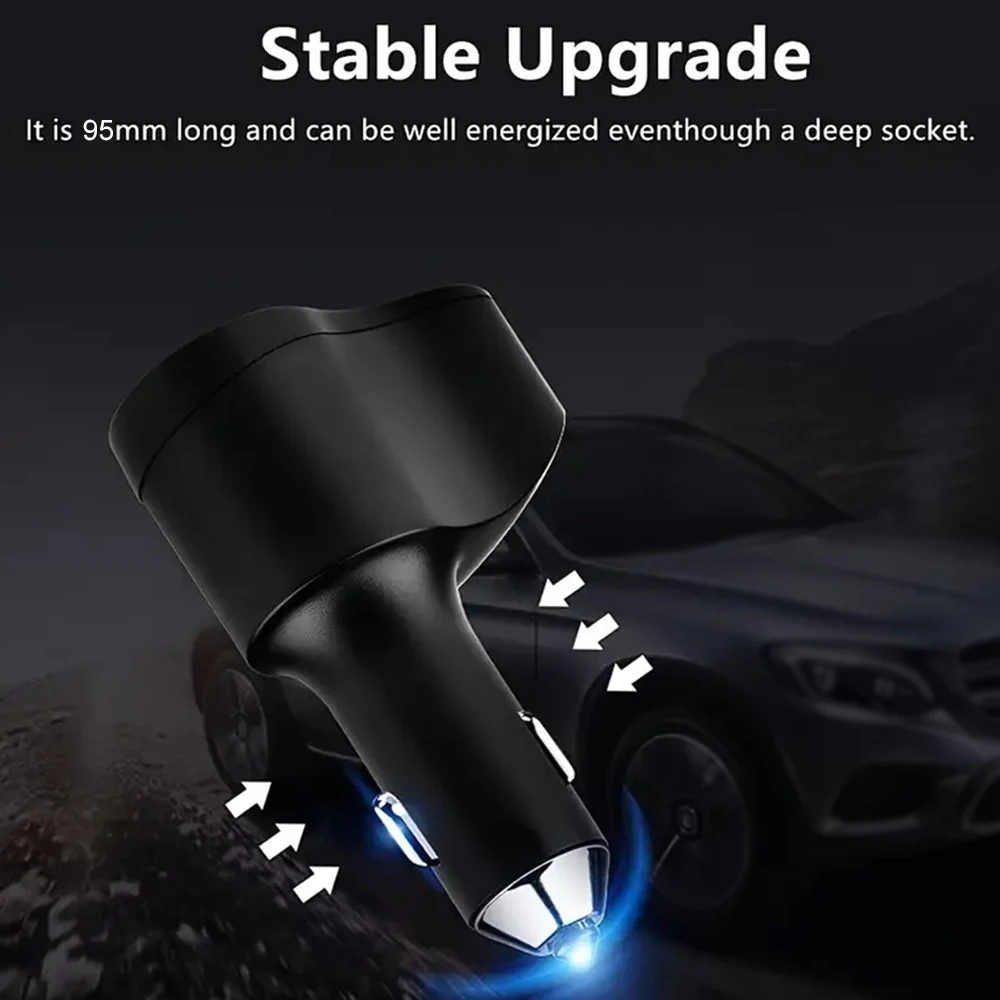 66W 4 Ports multifunctional Car Plug Lighter Power Adapter 3.1A Dual USB PD Car Phone Fast Charger For iphone Huawei