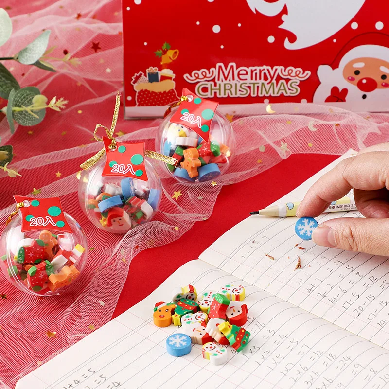 20pcs Cute Snowman Santa Mini Erasers Kawaii Rubber Erasers Student Kids  Gifts Korean Stationery School Supplies Christmas - AliExpress