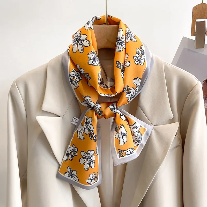 Fashion Small Silk Scarf Women Spring Autumn Summer Small Scarf Korean Style Tie Bag Headband Decoration Neck Scarf 3