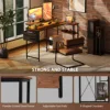 58" Reversible L Shaped Computer Desk, Corner Desk with Monitor Stand, Power Outlets and Led Lights, Black 5