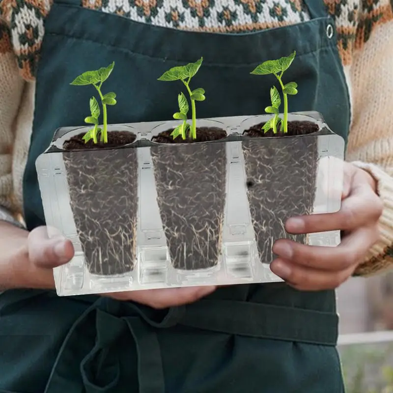 Seedling Tray Growing Plant Starter With Drain Hole Multi-Functional High Strength Outdoor Gardening Tools For Greenhouse Home