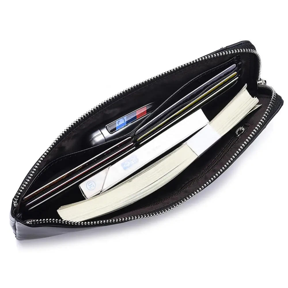 

Solid Color Purse Faux Leather Wallet Deabolar Men Long Card Phone Holder Clutch
