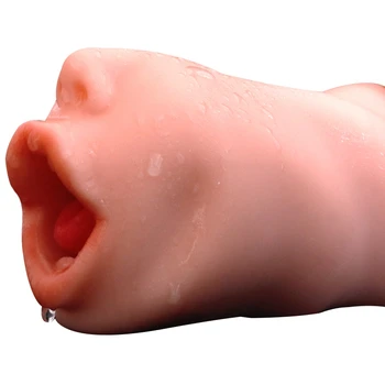 Aritificial Mouth Cup Sex Toys for Men Pocket Pussy Deep Throat Tongue Soft Silicone Mould Oral Masturbator Adult Aircraft Cup 6