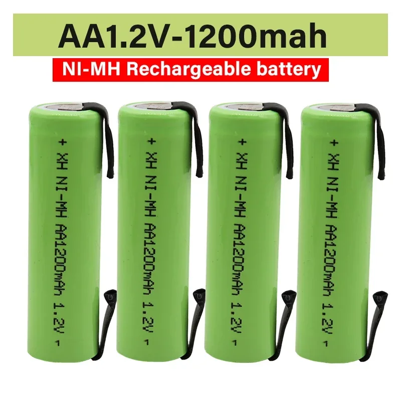 

100% Original 1.2V AA battery 1.2V Rechargeable Battery, 1200mah, AA NiMH, with Solder Pins, DIY Electric Toothbrush Shaver