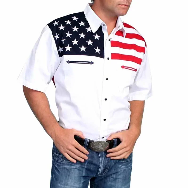 Denim Shirt Long Sleeved Shirt Western tribal denim HD 3D printing long-sleeved shirt fashion casual sports outdoor spring and summer
