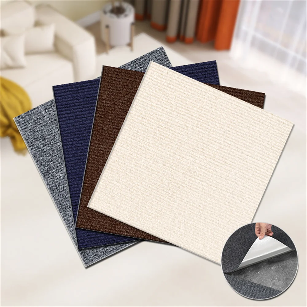 20pcs DIY Self Adhesive Carpet Floor Tiles Sticker Square Rugs Peel And Stick Mat Flooring for Kitchen Home Decor Carpets floor mat