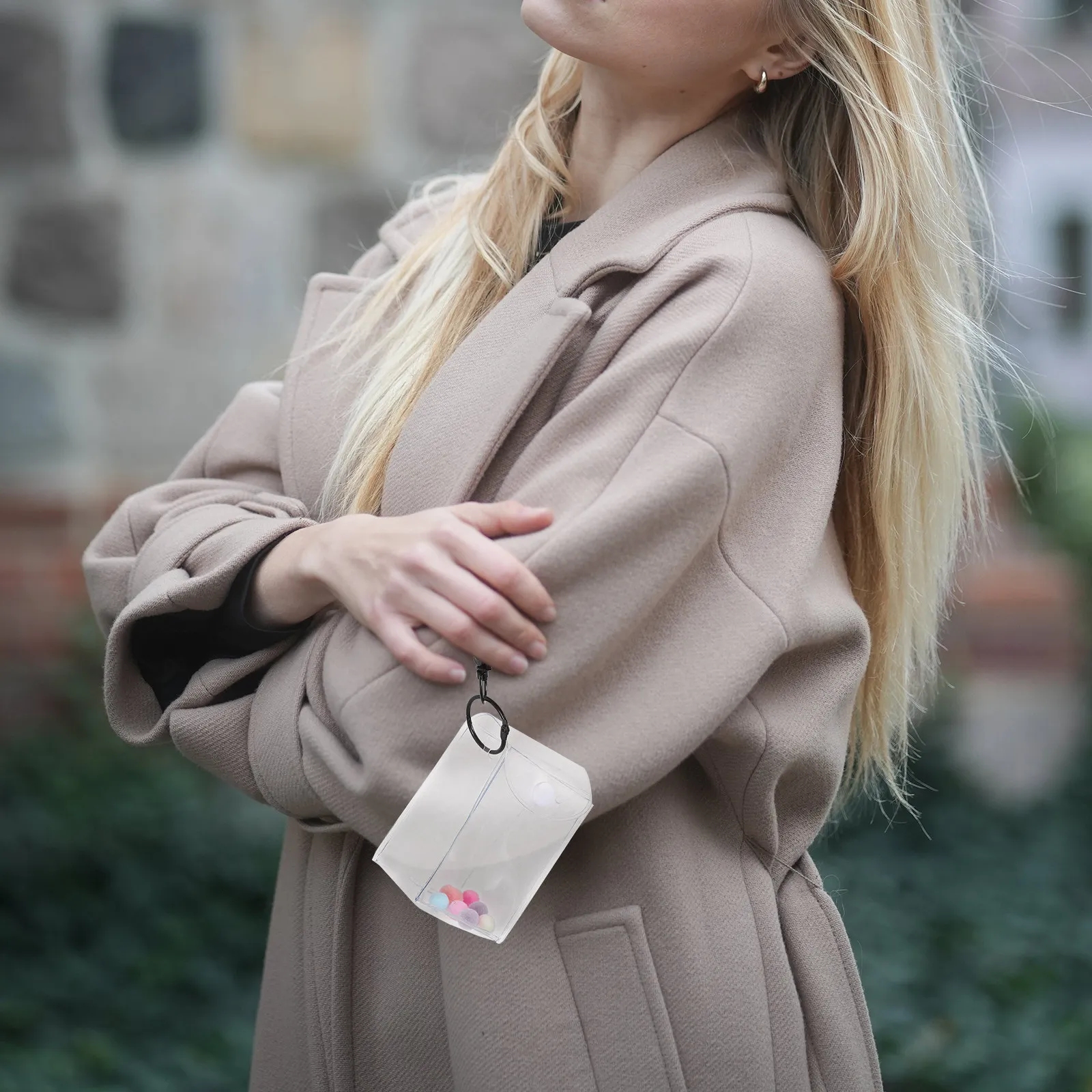 미니 투명 보관 가방 걸이형 가방 키체인 소형 투명 휴대 케이스 휴대용 디스플..