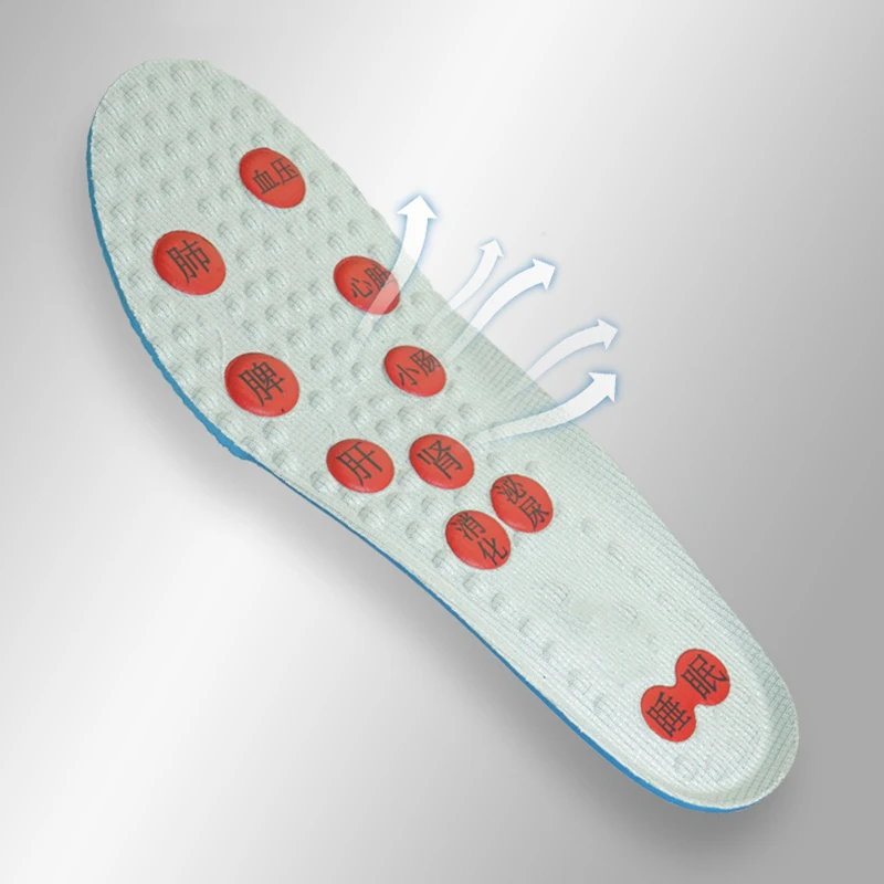 Breathable Stretch Deodorant Running Cushion Massage Insoles For Feet Man Women Insoles For Foot Acupressure Shoe Pads