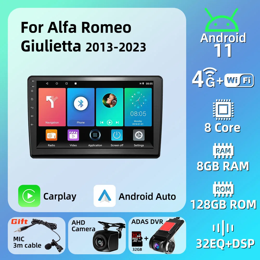 

Android Car Radio for Alfa Romeo Giulietta 940 2013-2023 2 Din Multimedia GPS Carplay Android Auto Autoradio Stereo Head Unit