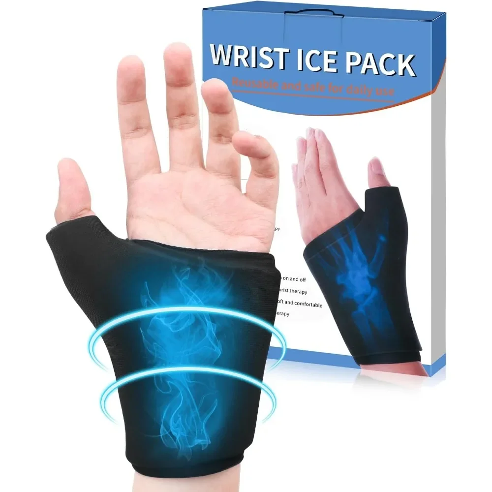 Wrist Solid Gel Ice Pack Hot Cold Hand Thumb Compression Sleeve Wrap for Carpel Tunnel Arthritis Sports Injuries Pain Relief