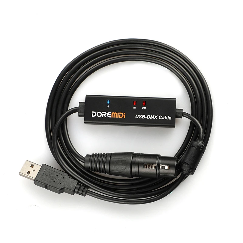 USB To DMX/RDM Cable DOREMiDi With Indicator Magnetic Ring Shield USB2.0 Full Speed adapter usb dmx cable adapter