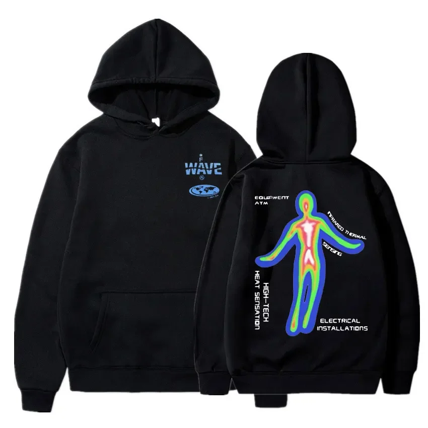 

Skeleton Thermal Imaging Graphic Print Hoodie Men's Hip Hop Streetwear Sweatshirt Men Women Fleece Cotton Hoodies Pullover Tops