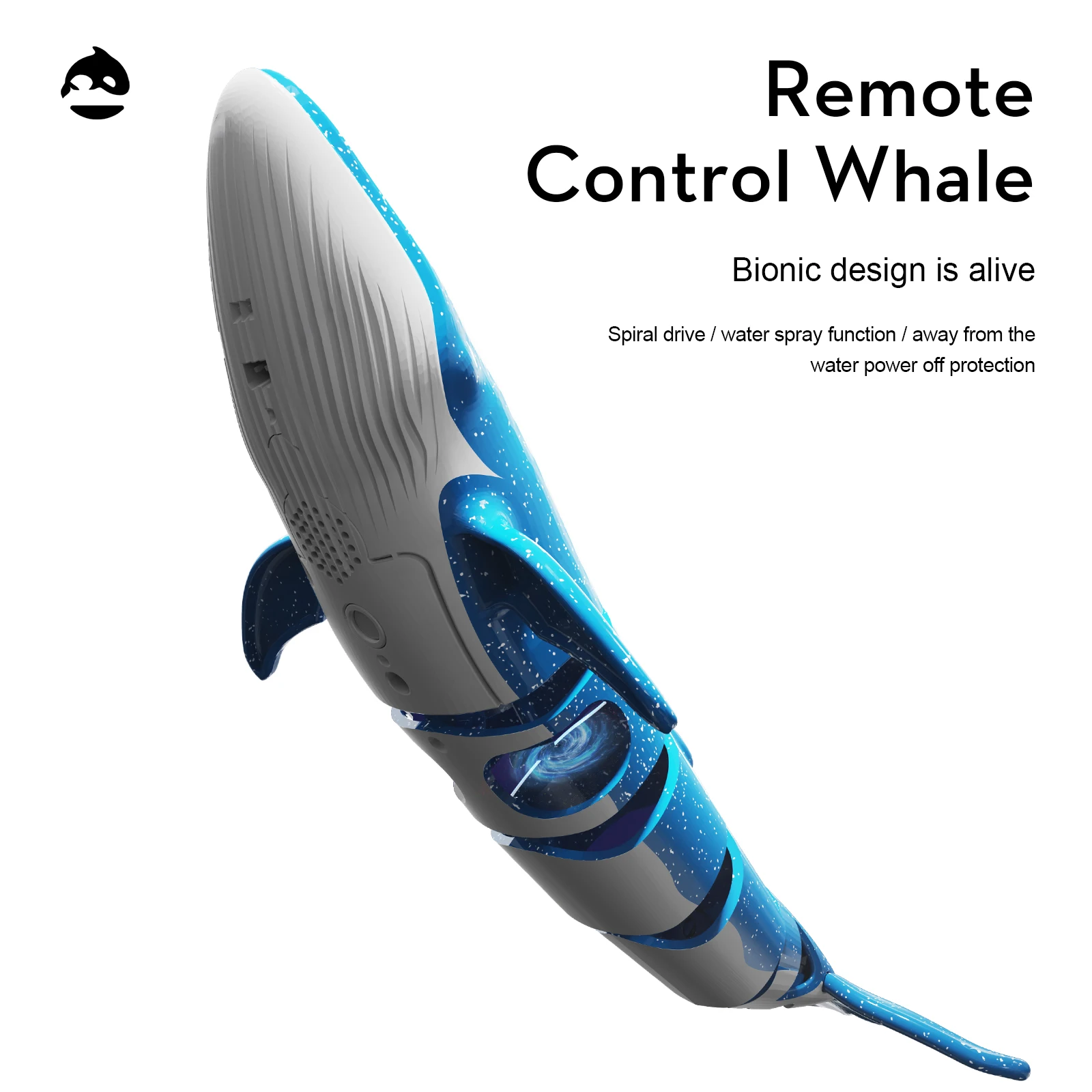 RC Mini Water Spray Dive Whale 2.4G Dual Propellerf Drive Waterproof Wireless Remote Control Whale Shark Gifts Toys for children images - 6