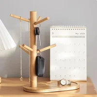 Bamboo Combination Storage Rack Cup Holder Household Drain Rack Desktop Creative Branch Hanger Wine Glass Holder 2