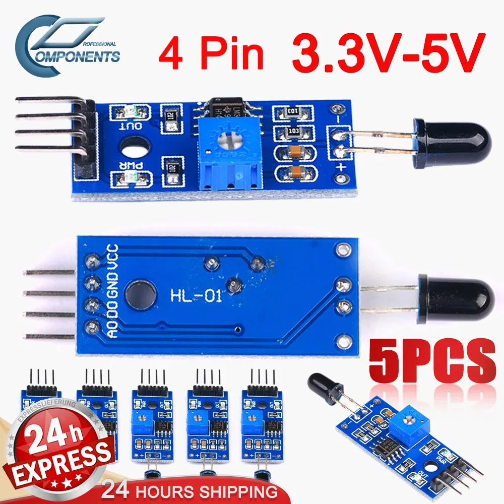 IR-Infrared-4-Pin-Flame-Detection-Sensor-Module-IR-Flame-Sensor-Module ...