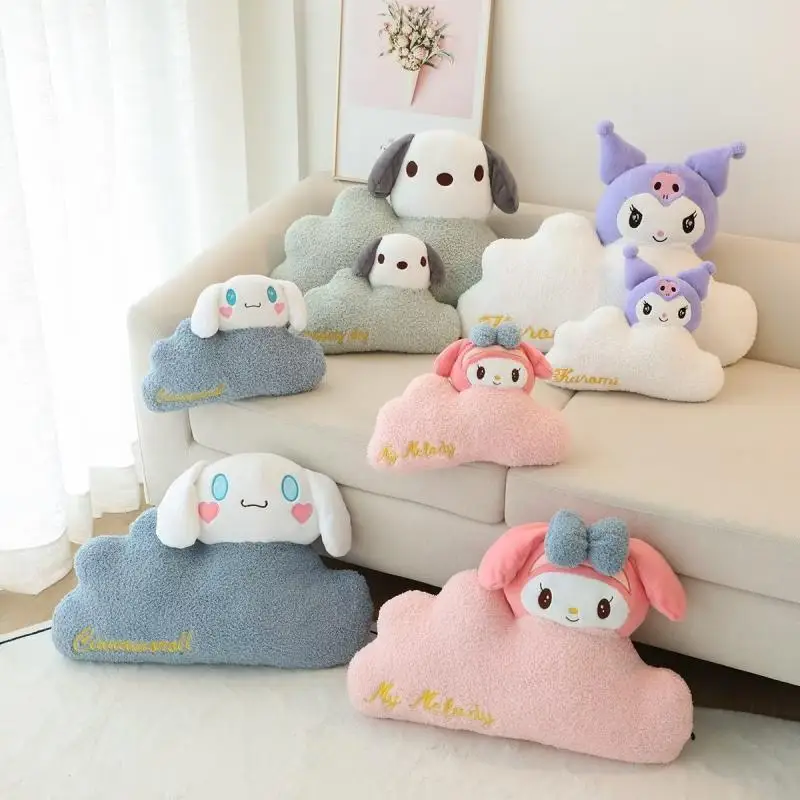 

Sanrio Car Seat Plush Neck Pillow Pillow Hello Kitty's Kuromi Cartoon White Cloud Car Home Pillow Lumbar Cute Decorative Gift
