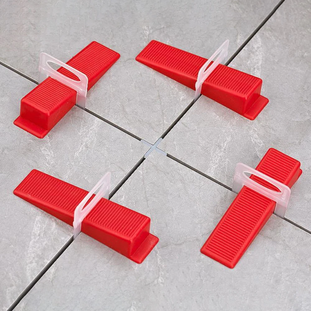 401 Pieces Tile Leveling System 300 Pieces Clips + 100 Pieces Wedges + 1 Piece Pliers Tile Spacers 2.0mm Cross Tile Tool