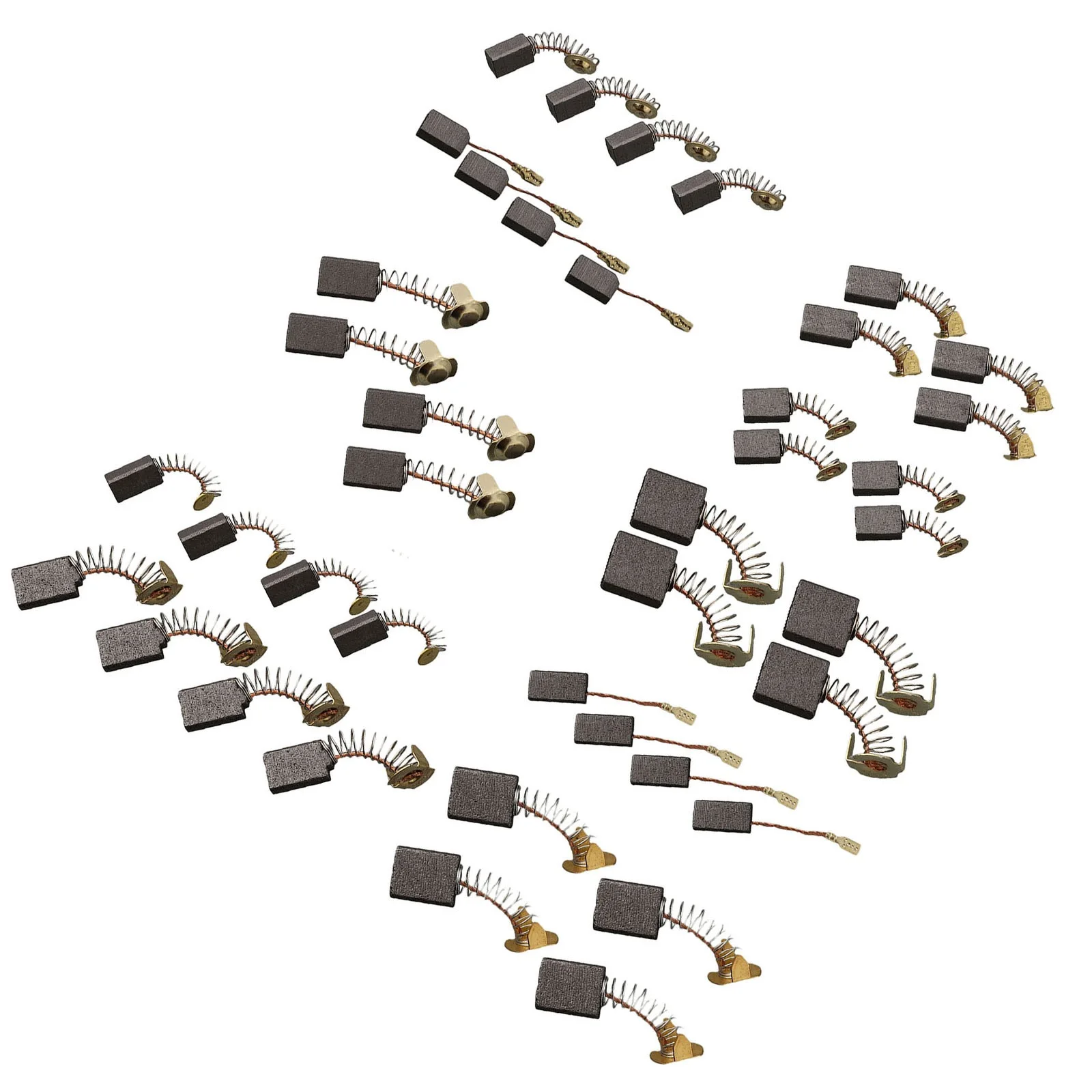 

40pcs Electric Motor Carbon Brushes Electric Hammer Angle Grinder Graphite Brush 10 Sizes For Replacement Power Tool