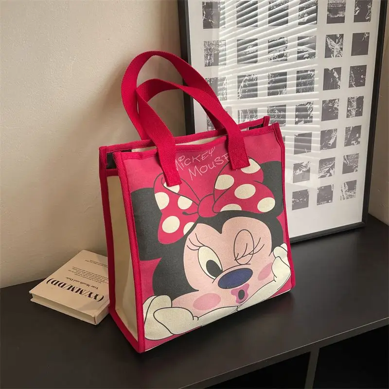 

Большая вместительная Холщовая Сумка Disney, Микки Маус, Минни, Дональд Дак, ручная Изысканная сумка для хранения