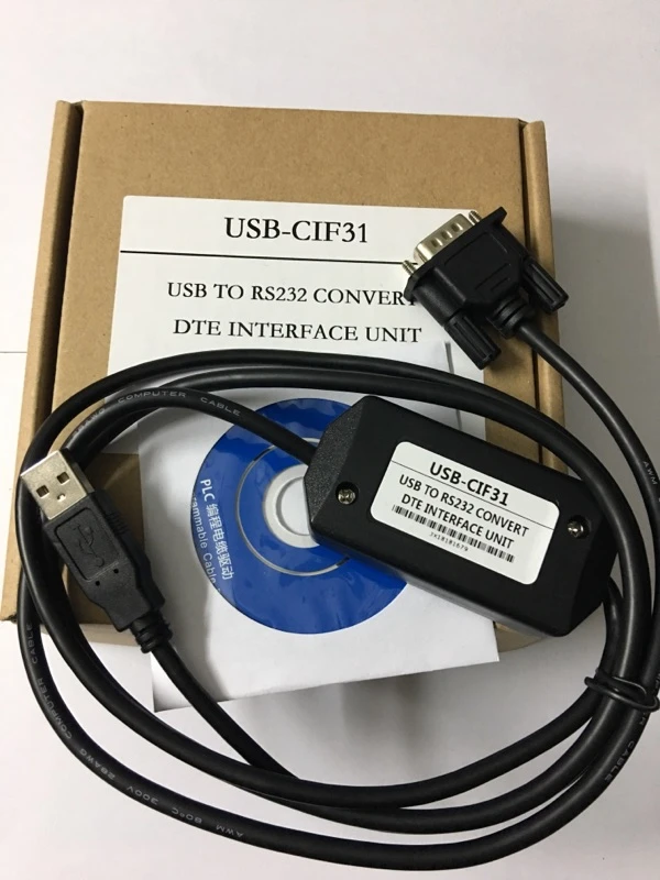 USB Programming Cable for PLC USB CIF31 to RS232 Conversion Adapter with CD Driver USB Programming Cable for PLC USB CIF31 to RS232 Conversion Adapter with CD Driver