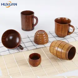 1pc Japanese Style Wooden Cup Creative Wood Insulation Tea Cup Wooden Coffee Cup Drinking Cup Coffee Cup Saucer NEW