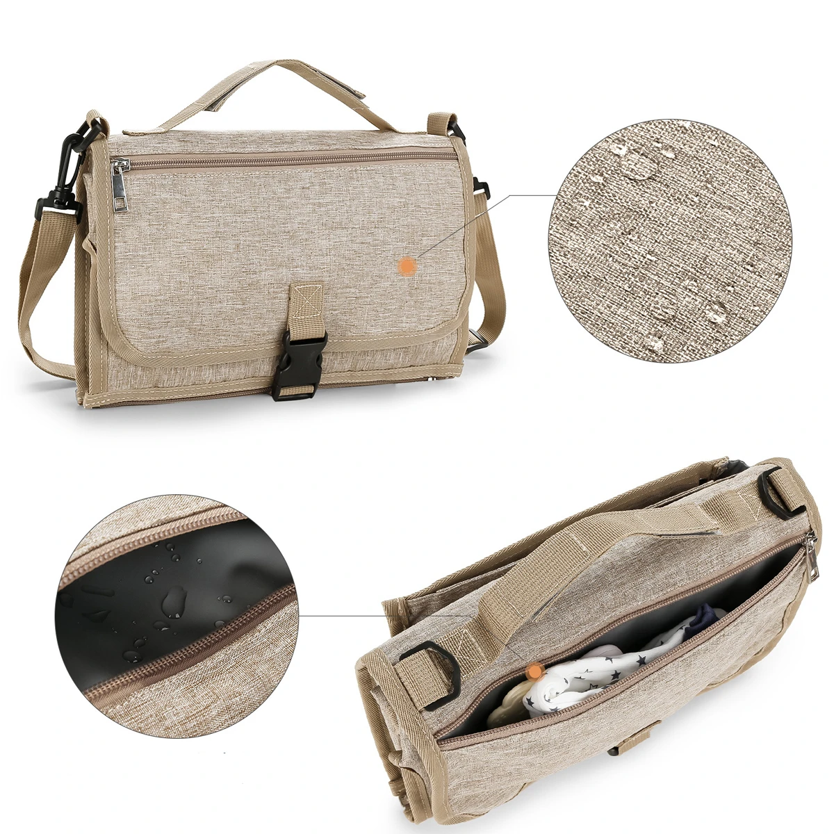 1pcs Baby Diaper Pads Outdoor Travel Folding Waterproof Diapers Shoulder Strap Wet Wipes Pocket