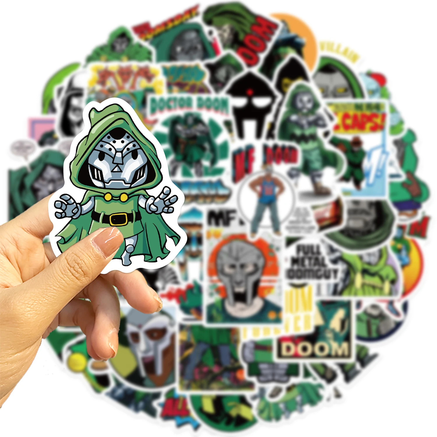 50PCS Hip Hop Rapper Mf Doom Aufkleber Sänger Graffiti DIY Skateboard Telefon Gepäck Laptop Gitarre Spielzeug Aufkleber Aufkleber Für fan – Detail 8