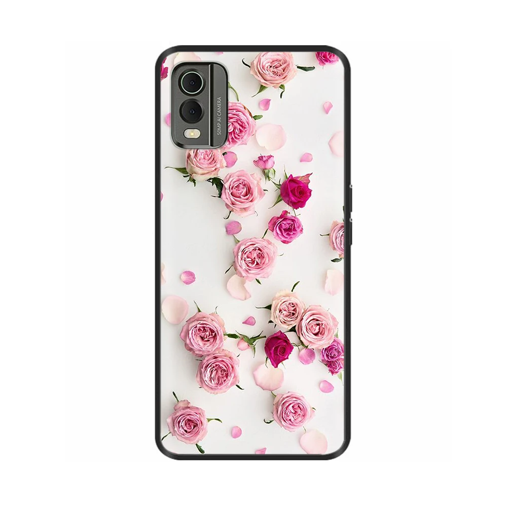 Stylish Black Silicone Shockproof Phone Case - Soft Painted Bumper Cover