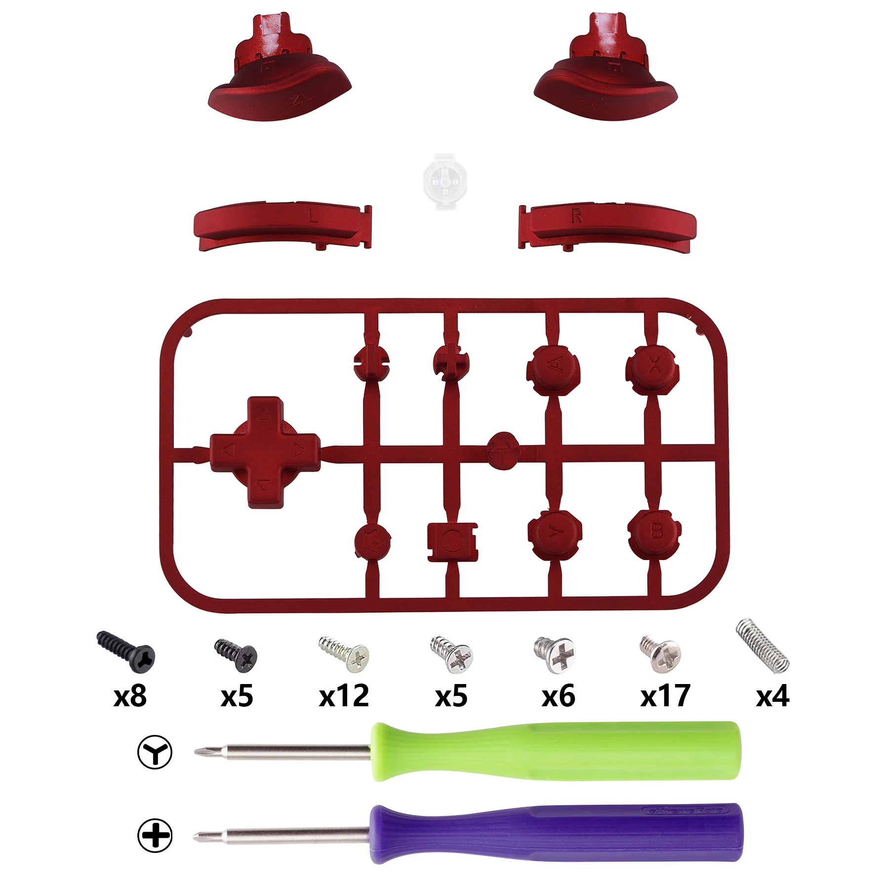 eXtremeRate Custom Replacement ABXY Home Keys Dpad L R ZL ZR