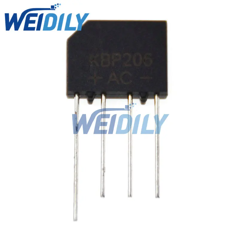 Diode bridge rectifier Rectifier diodes Electrical rectifier diodes 10PCS KBP206 KBP206G DIP Bridge Rectifier Diode 2A 600V