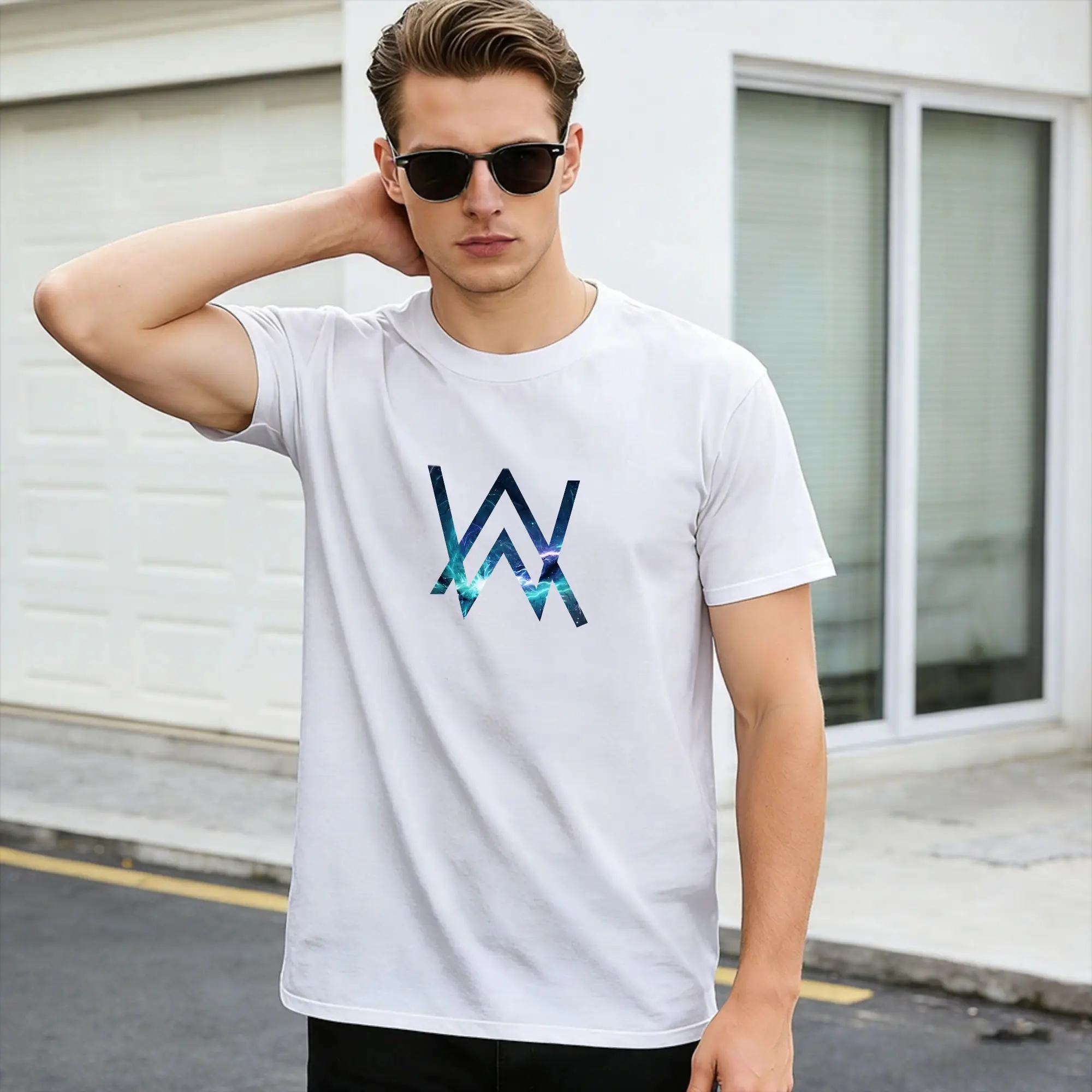 A-Alan Walker T-Shirt für Herren, Y2K, lässige T-Shirts, Sommer, O-Ausschnitt, trendiges, cooles T-Shirt, lässige, übergroße Kleidung