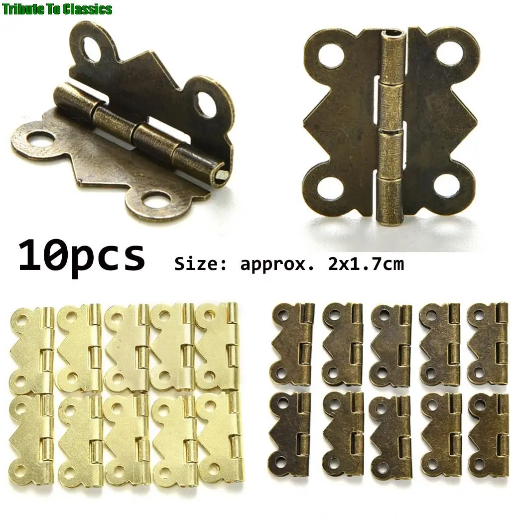 Brass Butterfly Hinges 10PCS for Jewelry Box Repair Model Making