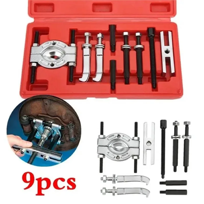 Car Repair Tool 9pcs Portable Bearing Splitter Separator Puller Kit High Strength Metal Removal Set With Box