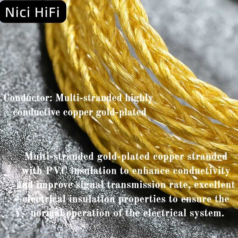 Nici HiFi-16 8 コアイヤホンケーブル MMCX/0.78 2Pin/ステレオ 3.5mm