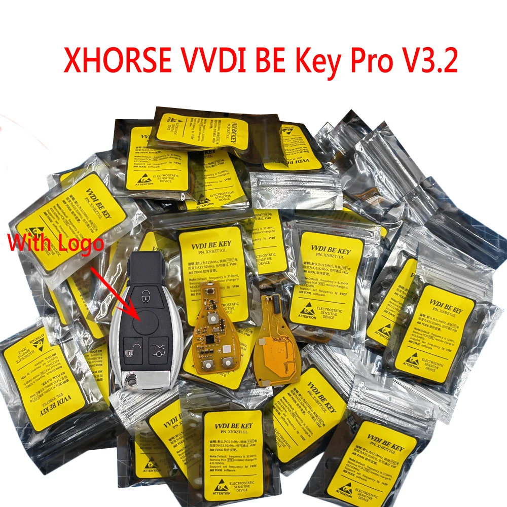 

2022 новый обновленный XHORSE VVDI BE Key Pro V3.2 с 3 кнопками для смарт-ключей Benz с логотипом