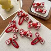 New Red Sweet Cloth Embroidered Strawberry Bow Kids Hairpins Korean Versatile Girl Headwear Hair Rope Kids Headwear Accessories 3