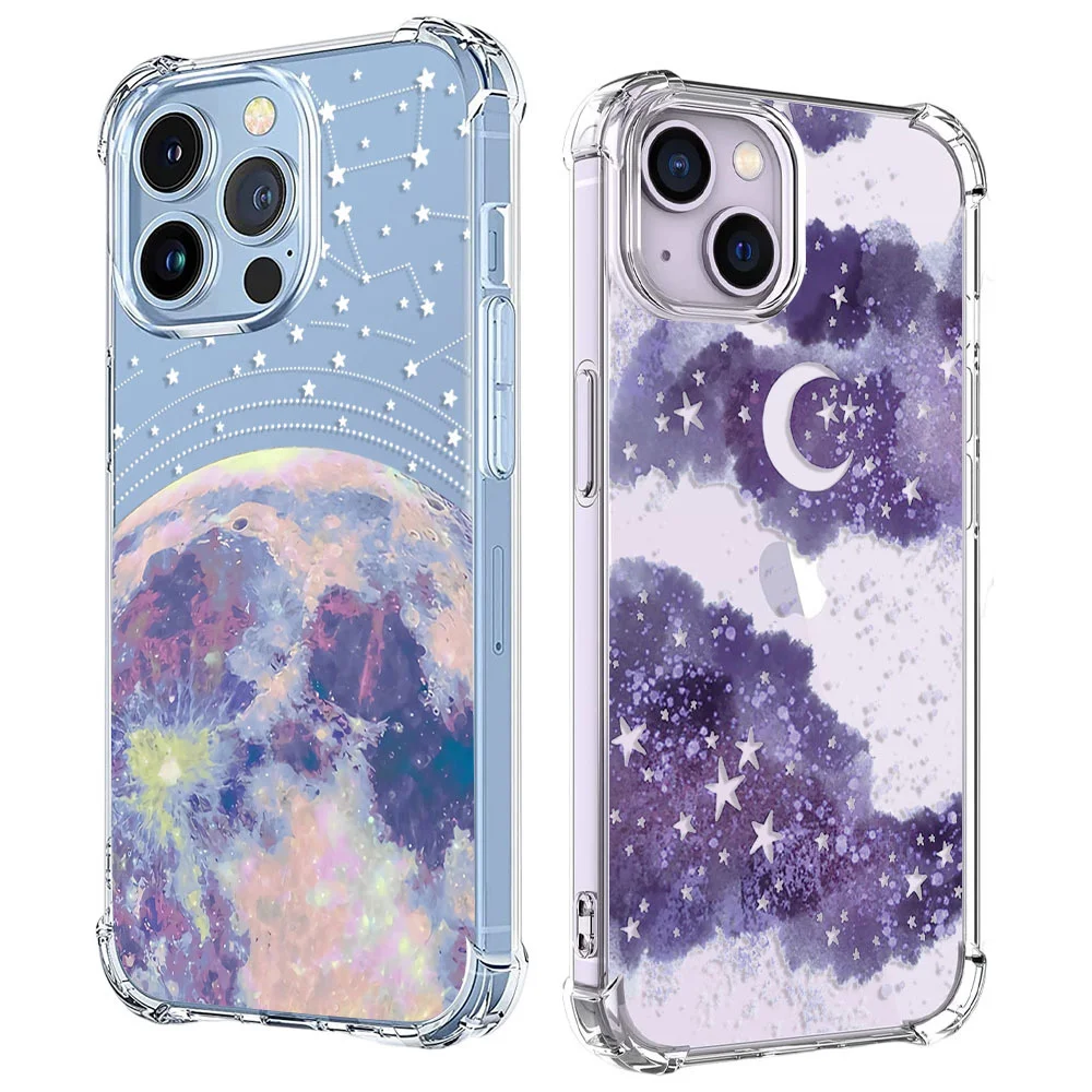 Purple Cloud Earth Stars Phone Case For Xiaomi Mi 10 10S 10T 11 11T 12 12S 12T 13 Pro Lite POCO C40 M3 X3 M4 M5 Soft Clear TPU