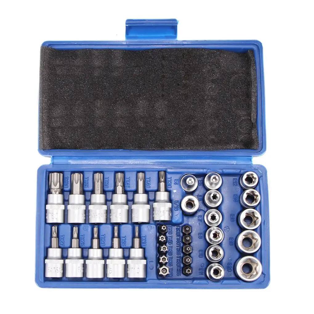 

34 Pieces Screwdriver Sockets Set Household Universal Screwdriver Sleeves