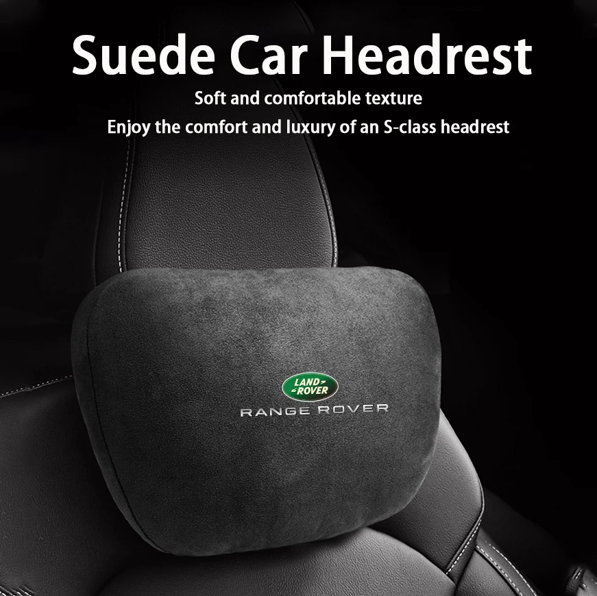 Car Headrest Neck Support Seat Soft Neck Pillow For Range Rover Discover 3 4 Executive Suede Car Interior Accessories
