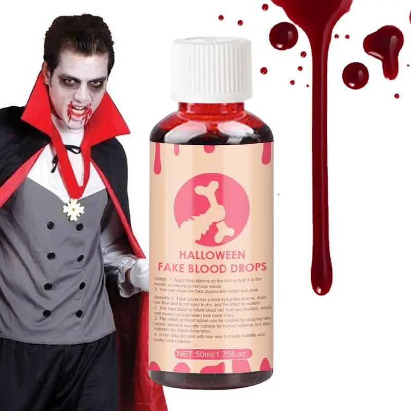 

50ml Halloween Fake Blood Fake Smear Blood Liquid Bottle Stage Prank Theatrical Vampires Funny halloween Horror Festival Party