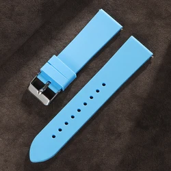Universal Silicone Quick Release Watchband Bracelet - Flexible & Durable Wristband - 22mm (Light Bule)