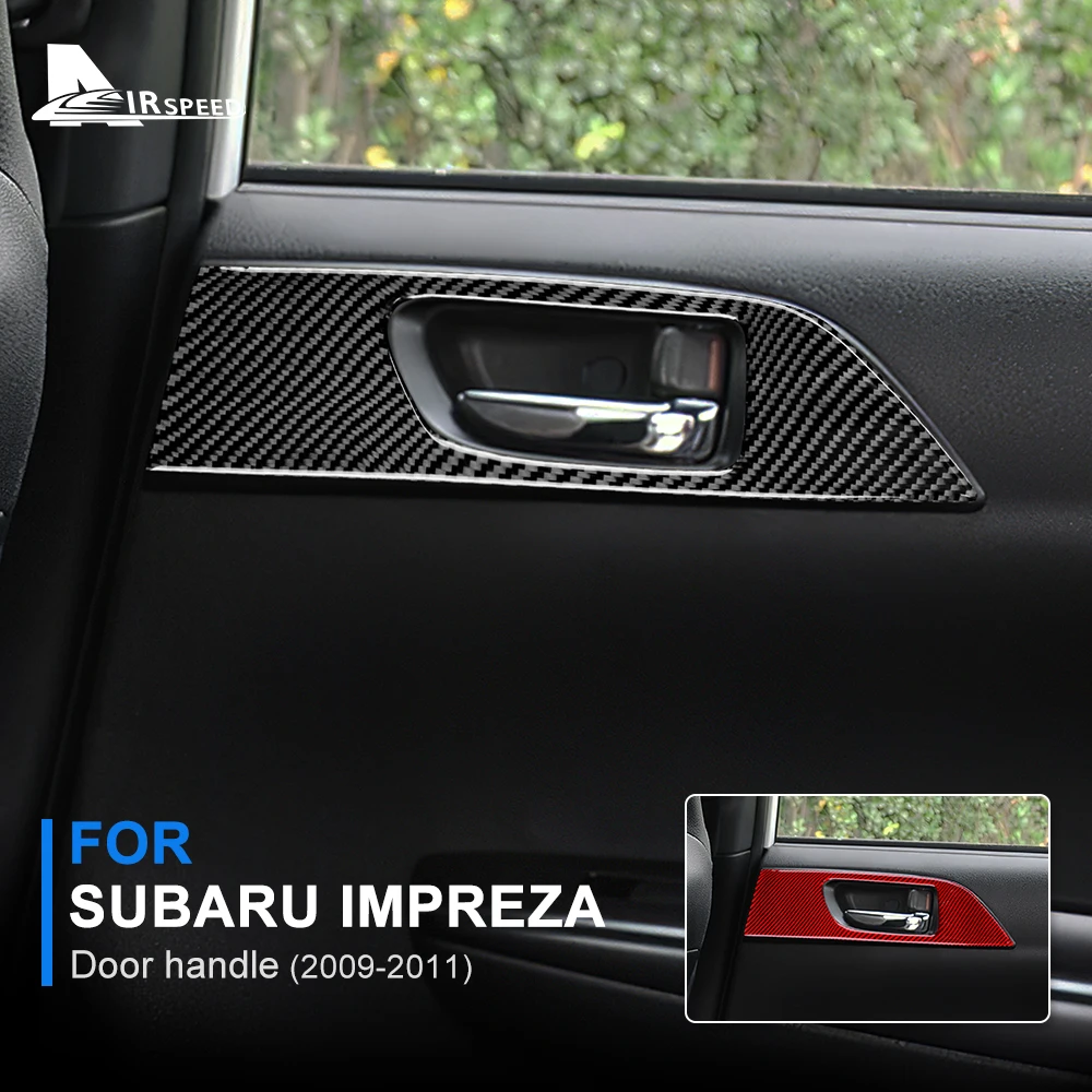 

Наклейка на дверную ручку автомобиля для Subaru Impreza 2009 2010 2011, внутренние аксессуары из настоящего углеродного волокна RHD LHD