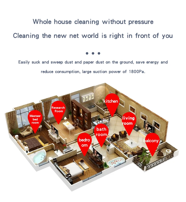 Bowai aspirateur robot OB8s robot de balayage de sol 3 en 1 amélioré