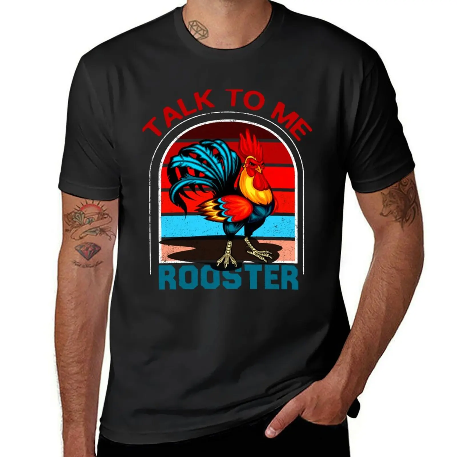 Talk To Me Rooster Funny Retro Vintage Top Gun Design Gift Idea T-Shirt aesthetic clothes quick-drying mens funny t shirts