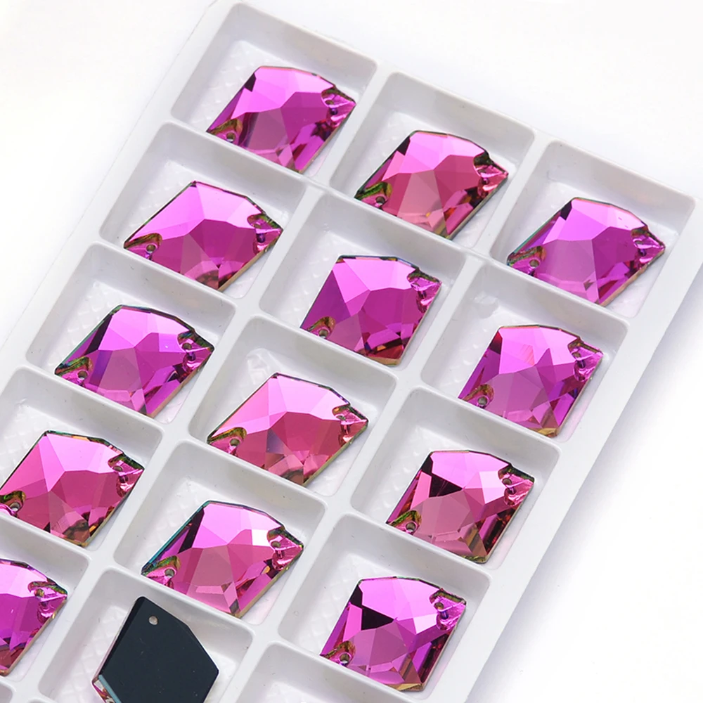 PUBRILEX Glas K9 Glas kosmische Nähen Strasssteine Strasskanten mit Fasen zum Aufnähen von Strass für Hochzeitskleidung, Kleidung – Detail 17