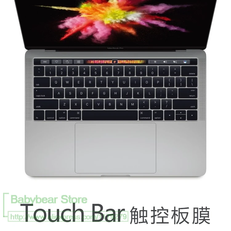맥북 프로 13 A1706 프로 15 A1707 용 투명 터치 패드 보호 필름, A1708, 터치 바 포함, 13.3