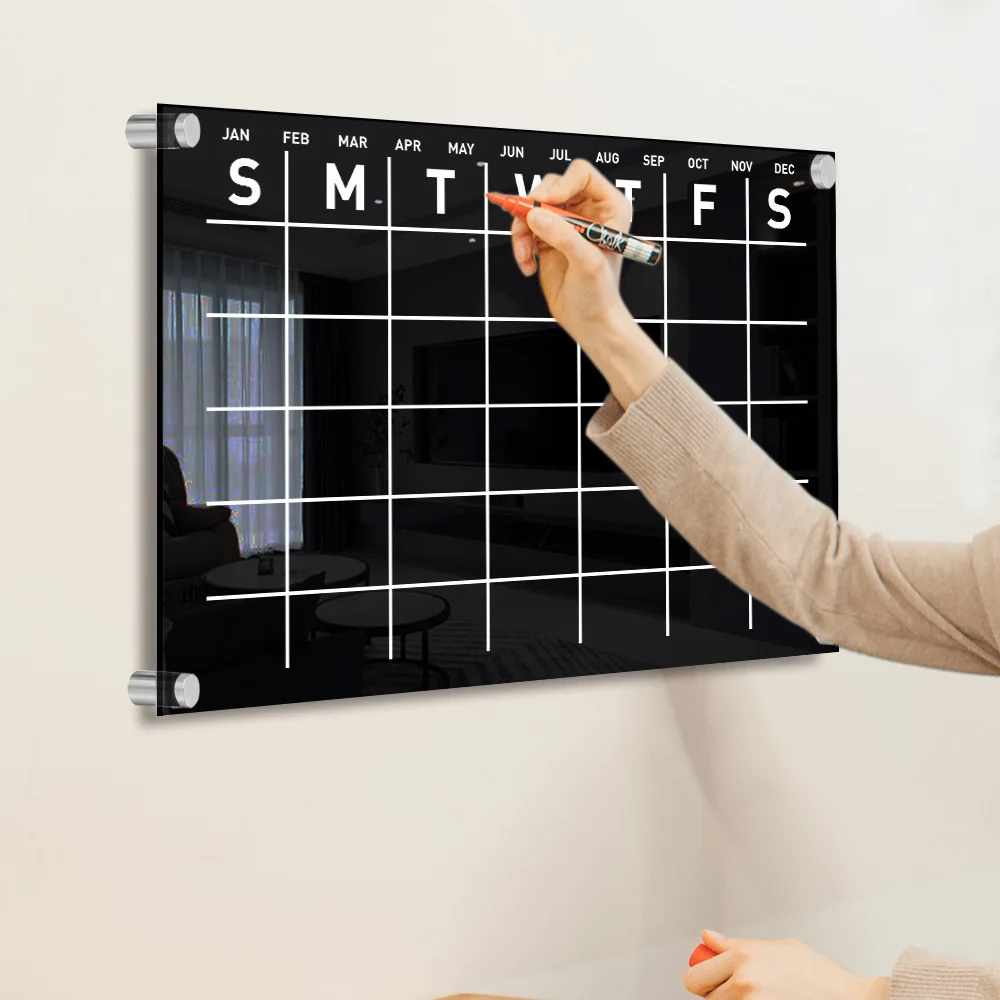 

Acrylic Week Plan Blackboard Erasable Noteboard Message Board, Reusable Acrylic Noteboard Plexiglass Display Board With A Pen